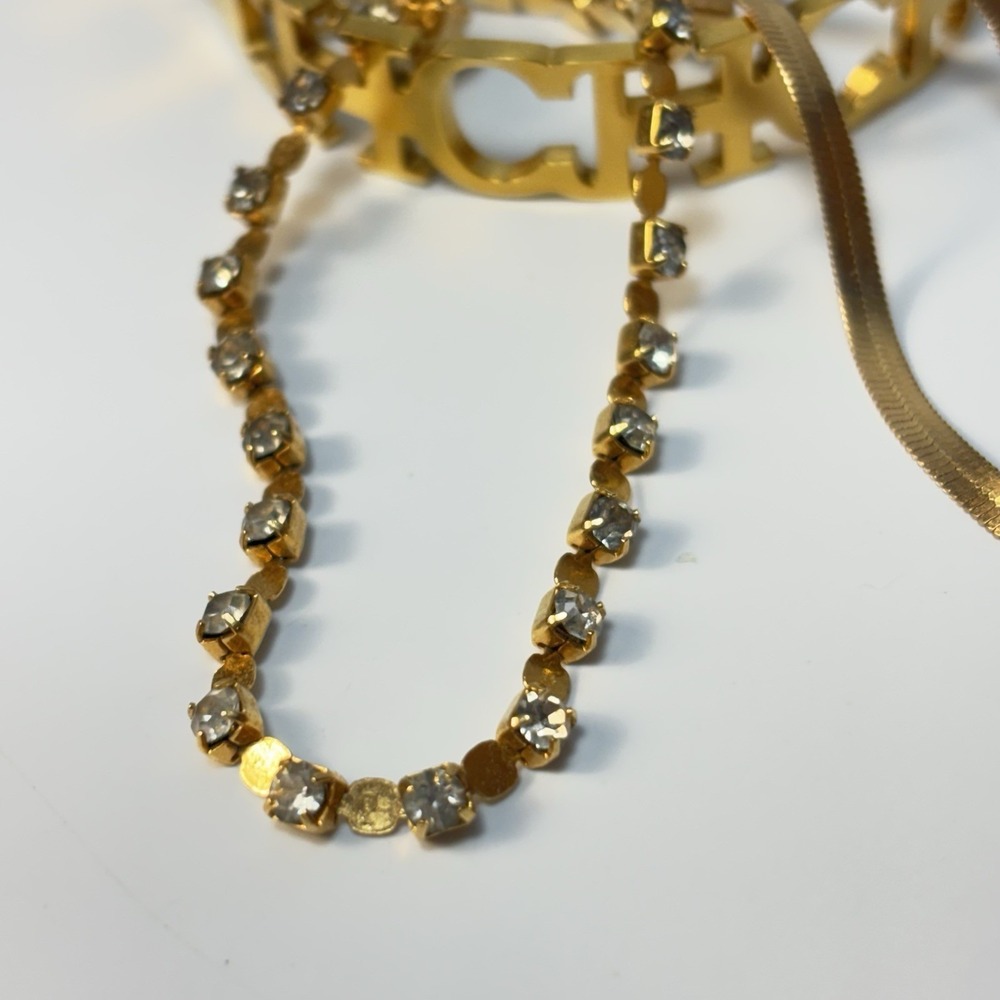 Fashion Bracelet Lot Gold Tone Lightweight Chains Hinge Clamper Glam - Picture 4 of 11